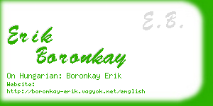 erik boronkay business card